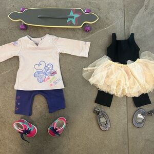 American girl doll Skateboard Set and dance set with Skateboard and Shoes